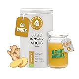 Hansegrün - Bio Ingwer Shots (60 Stk.) - Veganes Superfood-Pulver für Immungsystem¹ & Energiestoffwechsel² - mit Kurkuma, Zitronenschale & Acerola - 100% echte Zutaten zur täglichen Zubereitung