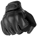 TacFirst Security Quarzhandschuhe H014 360° schnitthemmend, Touchscreen Sommer CoolDuty atmungsaktive Echtleder Quarzsand Einsatzhandschuhe (Schwarz, L)