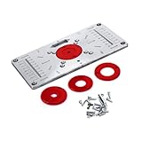 Gosera Router-Tisch Flip-Platte Aluminium Router-Tisch Einlegeplatte mit Router-Einsatzringen Holzfräswerkzeuge für Holzbearbeitung