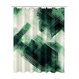 Duschvorhang 100x200 cm, Duschvorhang Grün Duschrollo für Badewanne, Shower Curtains mit Gewicht, Waschbar Polyester Stoff, Extra Lang mit 12 Duschvorhänge Haken für Badezimmer Badewanne (Modern) P-6