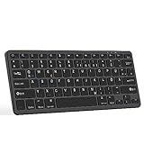 Bluetooth Tastatur Deutsche Drahtlose Tastatur Ultradünne Kompatibel mit iOS/Android/Windows System Wiederaufladbare Tastatur für iPad/iPhone//Laptop/Smartphone/Tablet/Computer /PC QWERTZ DE Layout