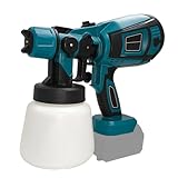 L1NXIXI Akku Farbsprühsystem, Kabellose Farbsprühpistole mit 32000RPM Motor, 3 Düsen & 3 Sprühmustern, 1000mL Tank, kompatibel mit Makita 18V Akku (ohne Akku) - Ideal für Wandfarbe, Möbel, Zäune