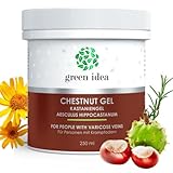 GREEN IDEA - Krampfadern Creme Venen - Rosskastanien Salbe Gel - Beincreme mit Arnika, Rosskastanie, Rutin - gegen Besenreiser und Hämeroiden - Venensalbe - Hergestellt in der EU