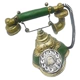Gatuida Vintage Wählscheibentelefon aus Resin Retro Telefondesign für Stilvolle Wohnkultur für Wohnzimmer Büro als Langlebig und Pflegeleicht Grüner Farbton für Natürliche