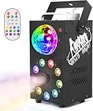 ZonQoonz Nebelmaschine, 700W Nebelmaschine mini mit LED Discokugel，Nebelmaschine Halloween mit Fernbedienung für Dekorationen, Halloween, Weihnachten, Partys und Bühnenshows