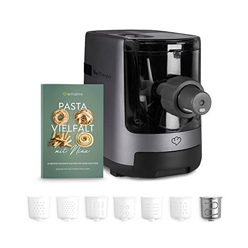 SPRINGLANE Elektrische Nudelmaschine Nina, vollautomatisch, Pastamaker mit Wiegefunktion inkl. 7 Nudeleinsätzen, Rezeptheft