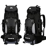 Snorthy 90L Wanderrucksack, leichter wasserfester Rucksack für Männer Frauen faltbar atmungsaktiv Camping Rucksack Daypack Reisetasche zum Klettern Angeln Bergsteigen Touring Radfahren