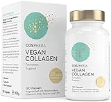 COSPHERA® Kollagen Hyaluron 120 Kapseln vegan mit Vitamin C, Biotin, OPC, Zink & Kupfer hochdosiert - Vollagen® Komplex 100% pflanzlich