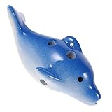 SECFOU Delphin Okarina, Keramik Okarina, Kinder Okarina, Instrument Mit Loch, Okarina, Kinder Okarina, Anfänger Okarina, Handgefertigte Okarina, Kleines Okarina Instrument, Okarina Für