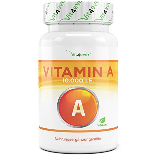 Vitamin A - 10.000 I.E. (3000 µg) - 240 Tabletten - Laborgeprüft (Wirkstoffgehalt & Reinheit) - Retinylacetat - Ohne unerwünschte Zusätze - Hochdosiert - Vegan