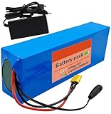 E-Bike-Akku 36V 20Ah Wiederaufladbarer Lithium-Akku 10S2P Li-Ionen-Akku 500 W Geeignet für Elektrofahrzeug-Akkus (Versand Inklusive) Mit Ladegerät 197X70x50 mm T,EU