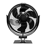 Wärmebetriebener Ofenventilator, wärmebetriebener Ofenventilator, nicht elektrisch, drehbarer Ventilator, nicht elektrisch, drehbarer Ventilator: Ofenventilator mit Schutzabdeckung