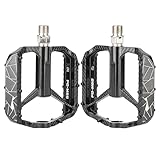 CERFFOOL Mountainbike-Pedale aus Aluminiumlegierung, 3 versiegelte Kugellager, Pedale 9/16 Zoll mit rutschfesten Nägeln für Rennrad, MTB, Fahrradzubehör