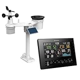 Bresser 11-Tage 4Cast CV WLAN Wetterstation 7-in-1 Solar, detaillierte Wettervorhersage, ProWeatherLive-App, Innen- und Außentemperatur, schwarz