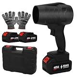 Mini Akku Laubbläser Turbo Gebläse mit 2x3Ah Akkus & Ladegerät, 30 m/s, 25000 U/min Turbogeladener Motor, Klein Staubbläser zum Wegblasen von Laub, Schnee, Staub, Blaskraft 650 g, für Makita 18V