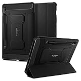 Spigen Rugged Armor Pro Entwickelt für Samsung Galaxy Tab S8 (2022) / Galaxy Tab S7 Hülle mit Trifold Stand/Auto Wake/Sleep-Funktion (2020) Schutzhülle Case Cover - Schwarz