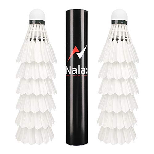 Nalax Badminton Birdie, 12-Pack Badminton Shuttle Hähne Große Haltbarkeit Stabilität und Balance, passend für Berufsausbildung oder Familien-Outdoor-Sport