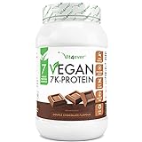 Vegan 7K Protein - 1kg - Double Chocolate - Rein pflanzliches Eiweißpulver mit Reis-, Mandeln-, Soja-, Erbsen-, Hanf-, Cranberry-, Sonnenblumenprotein