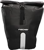 FISCHER Fahrrad Gepäckträgertasche, abschließbar, Fahrradtasche, mit Reflektoren, wasserabweisend, 23 Liter, schwarz