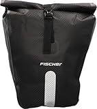 FISCHER Fahrrad Gepäckträgertasche, abschließbar, Fahrradtasche, mit Reflektoren, wasserabweisend, 23 Liter, schwarz