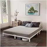 Dreamzie Bett 180x200 mit Lattenrost aus Metall - Bettgestell 180x200 für Matratze, Höche 25 cm - Robust, Leichte Montage, Umfangreicher Stauraum - Weiß Lattenrost