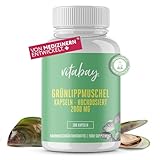 Vitabay Grünlippmuschelextrakt 2000mg Hochdosiert - 300 Grünlippmuschel Kapseln mit hoher Bioverfügbarkeit - Green lipped mussel capsules Laborgeprüft & ohne unerwünschte Zusätze