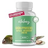 Vitabay Grünlippmuschelextrakt 300 Grünlippmuschel Kapseln hochdosiert 2.000mg - Green lipped mussel capsules Grünlippmuschel-kapseln Gruenlippmuschel Laborgeprüft Bioaktiv Hohe Bioverfügbarkeit