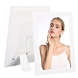 Annadue 10.1 Zoll Digitaler Bilderrahmen, WiFi Digital Photo Frame in 32 GB Speicher, 1280x800 Touchscreen, Automatische Rotation, Einfache Teilen von Fotos oder Videos über (White)