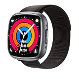 Knauermann NEO 2 (2025) - Schwarz Eckig - Gesundheitsuhr Smartwatch - EKG - HRV Funktion - BT Bluetooth - Schlafapnoe - Blutdruck - Klettband Schwarz