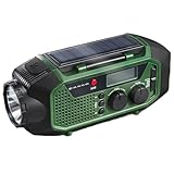 Kurbelradio – Solarbetriebenes Survival-Radio mit integriertem und Wetter | Freizeitausrüstung mit kabellosem Lautsprecher für Wandern, Camping, Wohnmobil und Haus