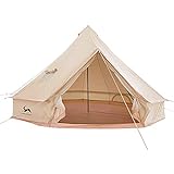 TOMOUNT Glockenzelt 4m Glamping Zelt für 4-6 Personen Baumwolle Campingzelt Familienzelt Tipi Zelt Teepee Pyramidenzelt für Gruppen Familien Outdoor Camping Feste