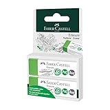 FABER-CASTELL 187251 - Radiergummi Erasure, PVC-frei, Dust-free, grün, zwei Radierer im Blister