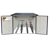 Albatros Premium Fahrradgarage – verzinktes Metall in Anthrazit (RAL 7016) | 259x313x192cm | für bis zu 4 Fahrräder | wetterfester Fahrrad Garage, abschließbar