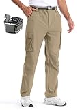 BondiTrekk Herren Zip Off Wanderhose, Arbeit Hosen Funktionshosen Outdoor Hosen für Herren mit 6 Taschen Elastische wasserdichte atmungsaktive Outdoorhose L
