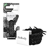 Bellody® Original Haargummis - Stylisch geflochtener Haargummi mit starkem Halt (4er Set - Classic Black) - Damen Haarschmuck in Schwarz