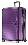 HAUPTSTADTKOFFER Mitte - Großer Hartschalenkoffer, TSA, 4 Rollen, Check-In Gepäck mit 8 cm Volumenerweiterung, 77cm, 130 Liter, Aubergine