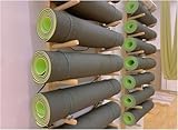 HGOuhK Yogamattenhalter Yogamatten-Gewichtsständer, mehrschichtiger Yogamattenhalter, Wandhalterung, Home Gym, Aufbewahrungs-Organizer-Regal mit großer Kapazität Wandhalterung(9 Tier)