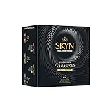SKYN Unbekannt Pleasures Kondome für Männer, mit glatter und strukturierter Oberfläche, latexfrei, SKYNFEEL-Technologie, geschmiert, 53 mm Nennbreite