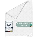 KNERST® Bettdecke 155x220 cm - 4 Jahreszeiten Bettdecken 155x220 - Bettdecken -Schlafen zu jeder Jahreszeit - Ganzjahresdecke 155x220 waschbar - leichte Sommerdecke & warme Winterdecke 155x220