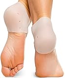 YogaMedic Silikon Fersenschutz, Fersenpolster für Schuhe, 4 Stück Soft Gel- Silikon Pads, Ferse Socken für Fersenschmerzen, Plantarfasziitis, Trockene Rissige Ferse, Achillessehne- Gelpolster