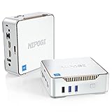NiPoGi GK3 Plus Mini PC, Ιntel Alder Lake-N95(bis zu 3,40 GHz), 8GB RAM 256GB M.2 SSD Mini Computer, unterstützt 2,5' SATA SSD, 2xHMDI+VGA 4K Triple Display für Schule/zu Hause/Büro