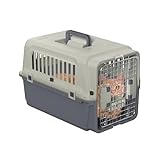 FIVMEN Hundebox Transportbox Hund 60x39,5x44 cm Hundetransportbox mit Kunststoff Fenstern und Eisen Türen Tiertransportbox Flugzeugbox für Hunde Flugzeug Auto Reise & Transport