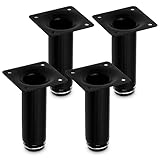Mavö 4 Stück Sofabeine verstellbar 10cm (max. 11cm) schwarz Möbelfüße Möbelbeine Sofafüße Schrankbeine 100mm AZO