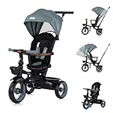 Chipolino Dreirad, Tricycle Urban Lenker mit Licht, klappbar, Sitz drehbar, Korb, Farbe:grün