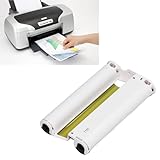 BAFOVY Druckerpatronen und Papier 3 Farbpatronen 108 4x6in Fotopapier mit Farbsublimationstechnologie für Selphy CP1300 CP1500 CP1200 CP1000 Kabelloses Drucken