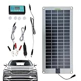 Solarpanel Set - Solarpanel Batterieladegerät 30W 12V Erhaltungsladung | Solarmodul Erhaltungsladeset, Plug and Solar-Erhaltungsladegerät mit Steuerung