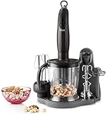 5in1 Stabmixer Set | 700 Watt | 2 Stufen | Edelstahlmesser | Kraftvoller DC-Motor | Smoothie Maker | Pürierstab | Stabmixer | Schneebesen | Ensemblehalterung | Handmixer Set | Blender