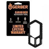 Gerber Multi-Tool und Schlüsselanhänger, Carabiner, 3-Kammer-Karabiner mit Verpackungsöffner und Flaschenöffner, Länge: 6,1 cm, Gewicht: 18 g, Edelstahl, Schwarz, 1075355