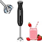 Bonsenkitchen Pürierstab, Stabmixer Elektrischer, 1000W Pürierstab Edelstahl, Stufenlos Geschwindigkeiten Rührstab für Babynahrung, Suppe, Smoothies, Püree, Sauce hand blender, HB3201 (Schwarz)