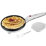 Crepes Maker | Cool-Touch-Griff | Antihaftbeschichtung | 20 cm Durchmesser | Creperie | Crepes Maschine | Crepesmaker | Galettes | Crepes Pfanne | 700 Watt